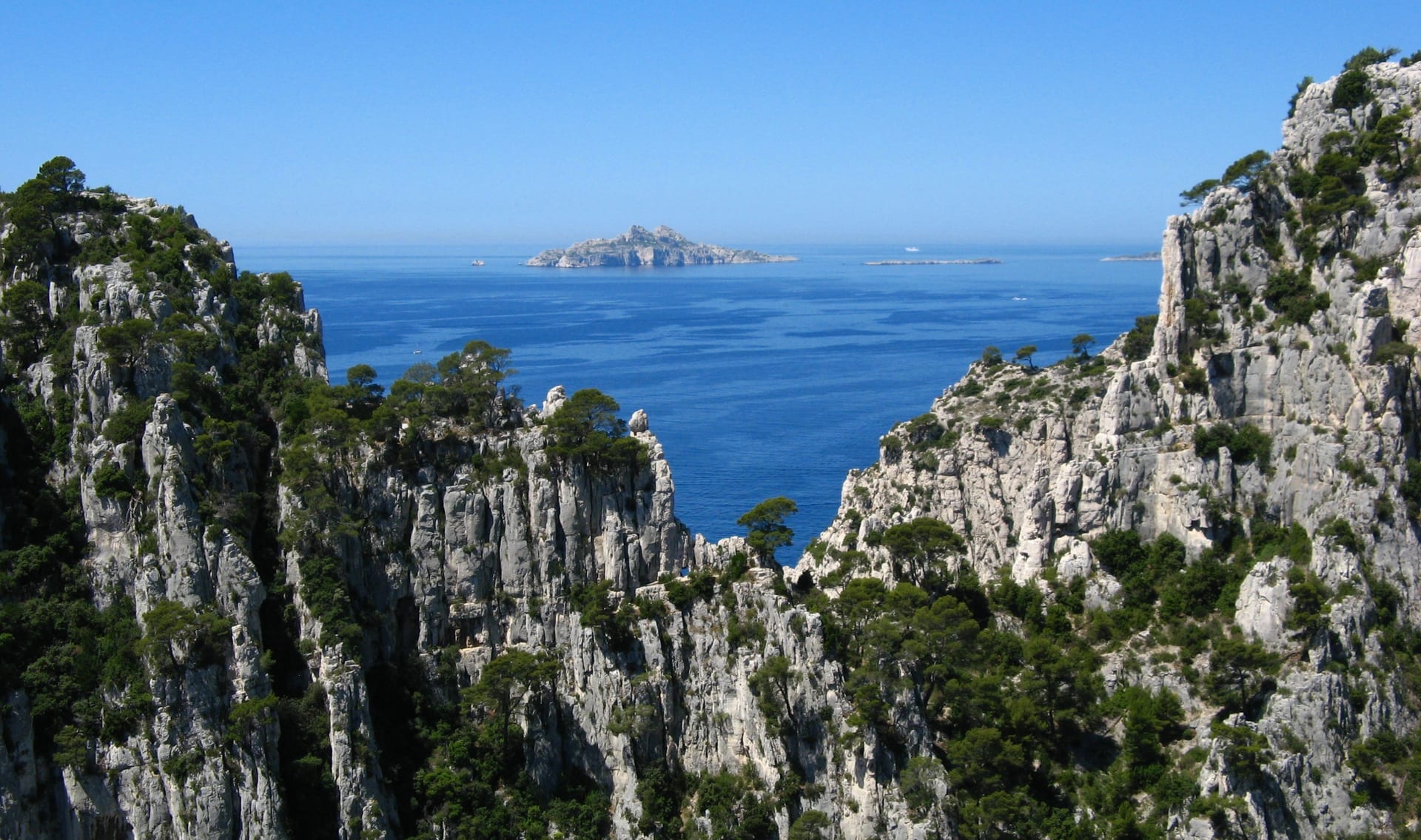 Calanques limestone coves on the Marseille coast