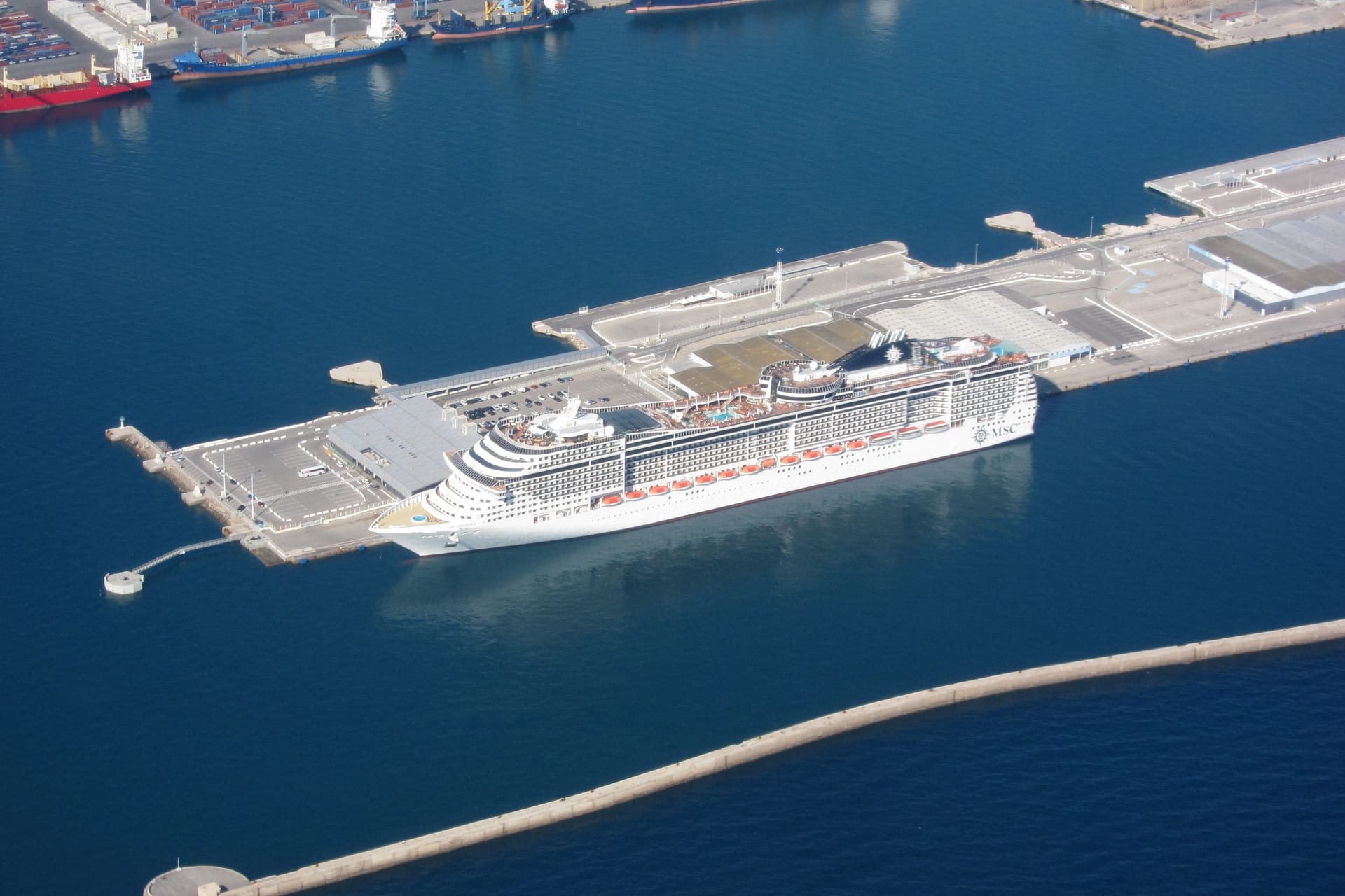 Marseille cruise port terminal and harbour approaches